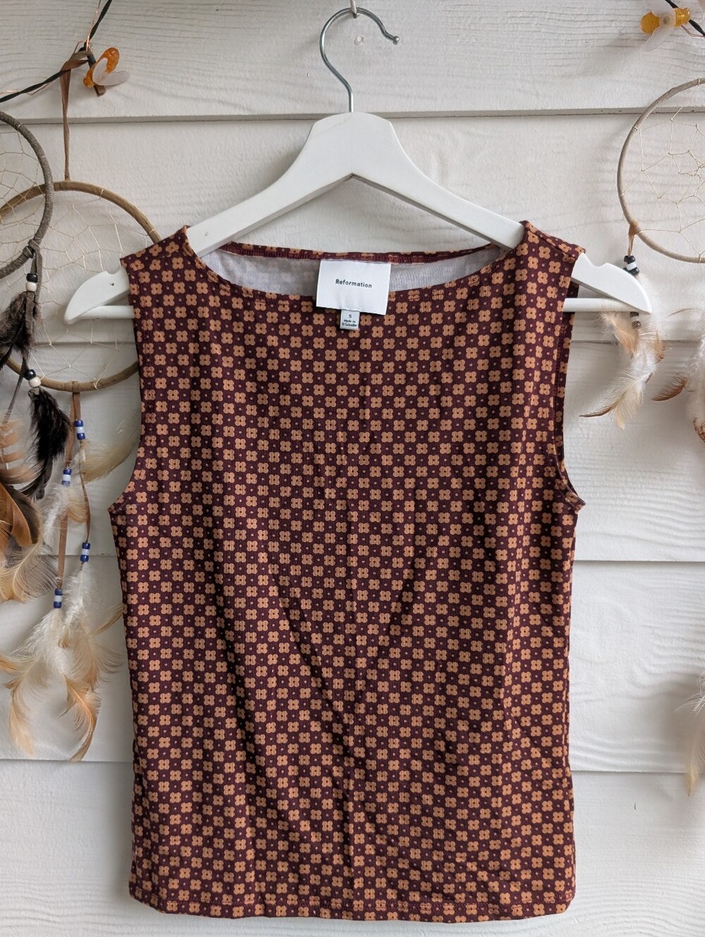 Reformation Brown Dusk Knit Top Sleeveless Knit Top Reformation - Picture 2 of 5